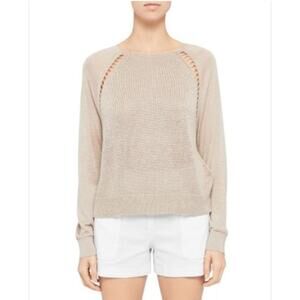 Theory Linen Sag Harbor Linen Viscose Summer Lightweight Sweater Small